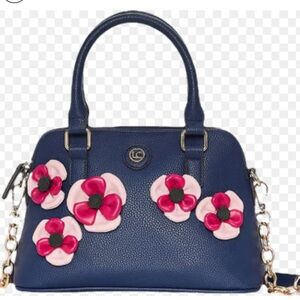 Blue and Pink Floral Women's Bag